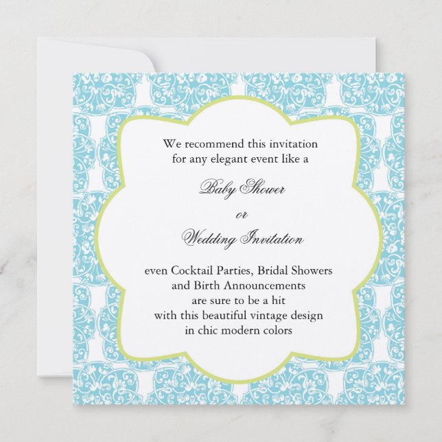 Floral Vine Medallion Invitation (Front)