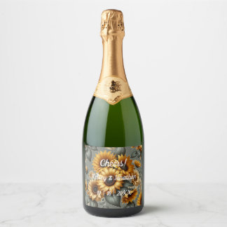 Floral Vine Sparkling Wine Label