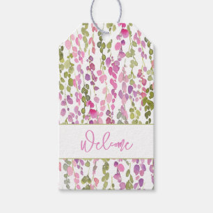 Floral Vine Watercolor Art WELCOME Beautiful South Gift Tags