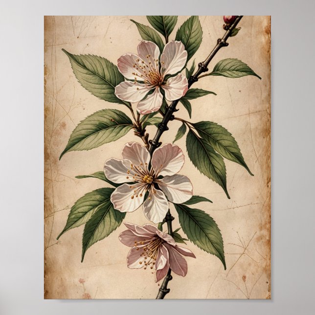 Floral Vintage Art Printable Wall Art (Front)