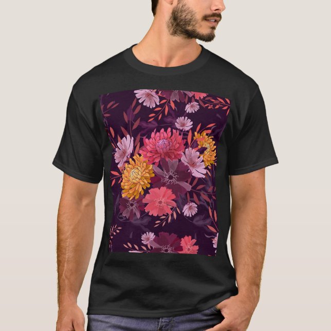 Floral Vintage: Autumn Garden Splendour T-Shirt (Front)