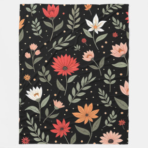 Floral Vintage Beautiful Modern Collection Fleece Blanket