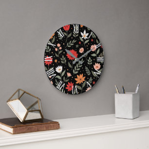 Floral Vintage Beautiful Modern Collection Large Clock