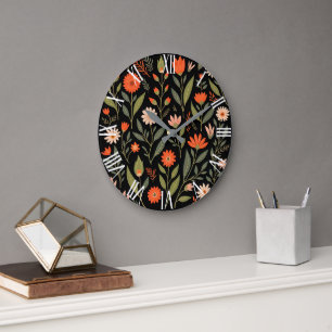 Floral Vintage Beautiful Trendy Collection Large Clock