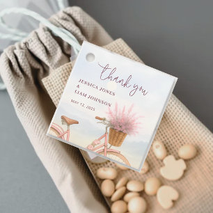 Floral Vintage Bicycle Engagement Party Thank you Favour Tags