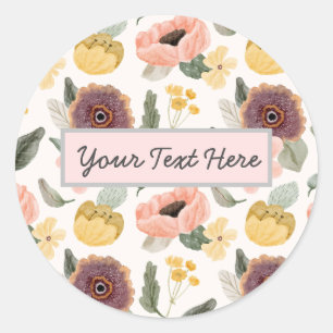 Floral Vintage Blank Sticker