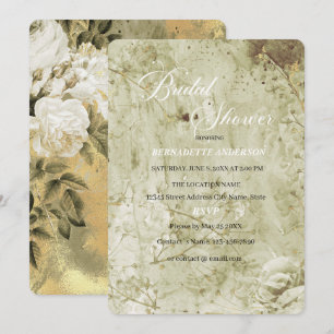 Floral Vintage Bridal Shower Invitation
