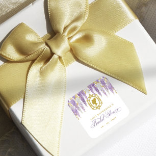 Floral Vintage Bridal Shower Square Sticker