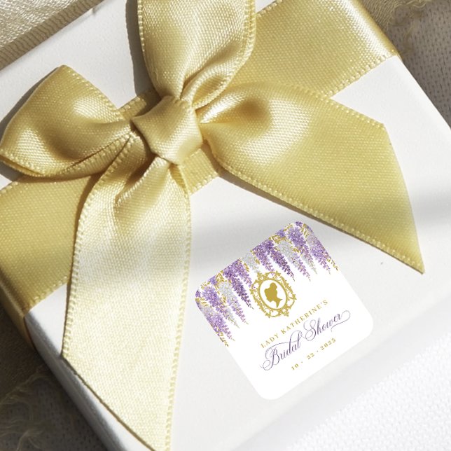 Floral Vintage Bridal Shower Square Sticker (Creator Uploaded)