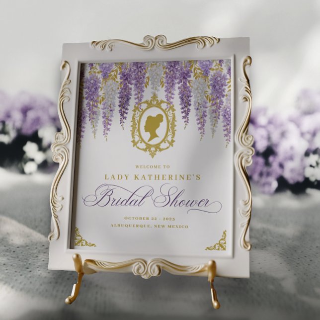 Floral Vintage Bridal Shower Welcome Poster (Creator Uploaded)