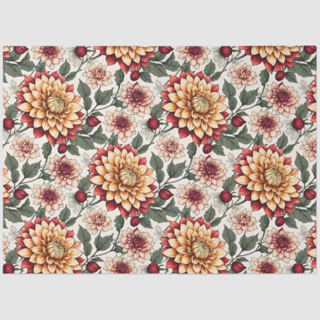 Floral Vintage Decoupage Elegant Rustic Tissue Paper (Front)