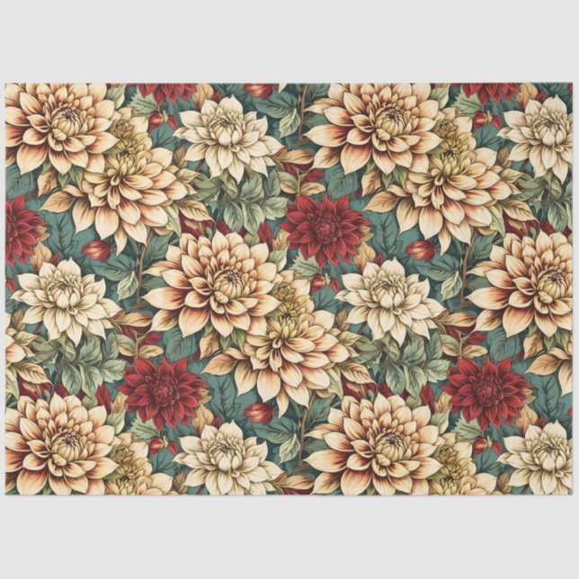 Floral Vintage Decoupage Elegant Rustic Tissue Paper (Front)