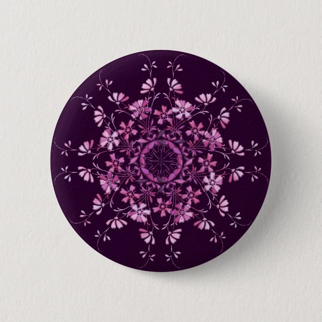 floral vintage element 6 cm round badge (Front)