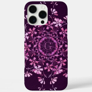 floral vintage element. monogram.   iPhone case