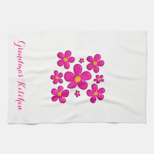 floral vintage element tea towel