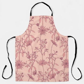 Floral vintage elements, seamless background. apron