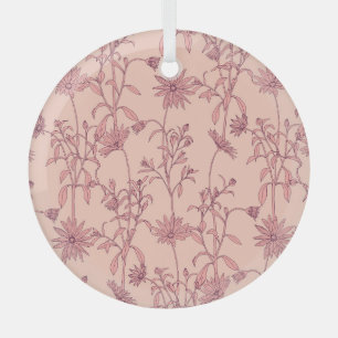 Floral vintage elements, seamless background. glass tree decoration