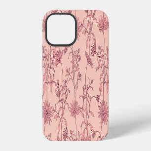 Floral vintage elements, seamless background. iPhone 12 case