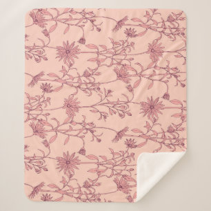Floral vintage elements, seamless background. sherpa blanket