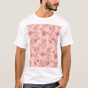 Floral vintage elements, seamless background. T-Shirt