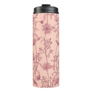 Floral vintage elements, seamless background. thermal tumbler