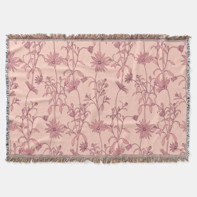 Floral vintage elements, seamless background. throw blanket (Front)