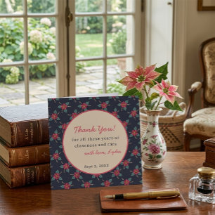 Floral Vintage Flat Thank You Card