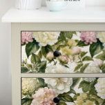 Floral Vintage Ivory Peony Hydrangea Decoupage Tissue Paper<br><div class="desc">Antique Chintz style blush pink Hydrangea and off white Peony floral with elegant botanical flowers from an English formal garden.  Created by internationally licensed artist and designer,  Audrey Jeanne Roberts,  copyright.</div>