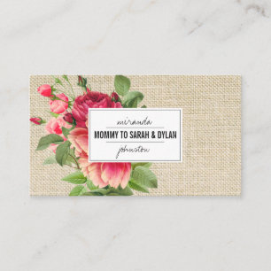 floral vintage mummy calling card info contact