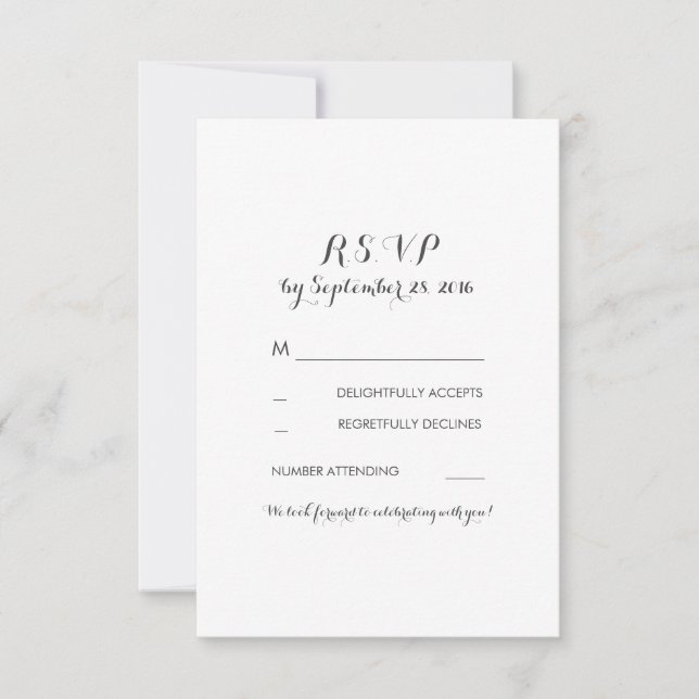 floral vintage navy wedding rsvp card (Front)