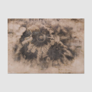 Floral Vintage Old Rustic Antique Sepia Texture Tissue Paper