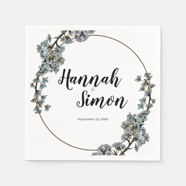 Floral Vintage Pale Lavender Wedding Napkin (Front)