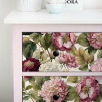 Floral Vintage Pink Peony Hydrangea Decoupage
