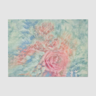 Floral Vintage Pink Teal Blue Texture Tissue Paper