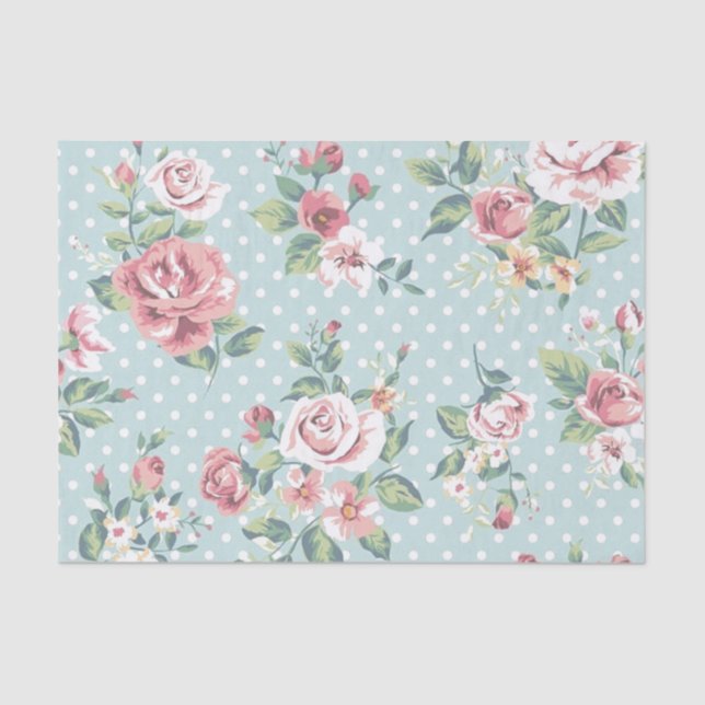 Floral Vintage Print Tissue Paper (Front)