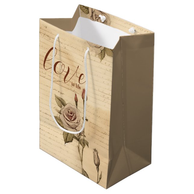 Floral Vintage Romance Gift Bag (Front Angled)