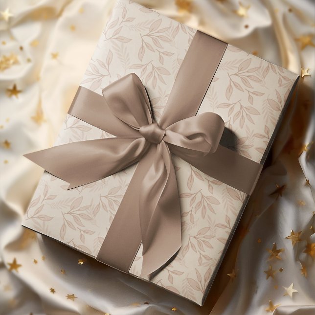 Floral Vintage Romance Leaves Pattern Wrapping Paper (Creator Uploaded)