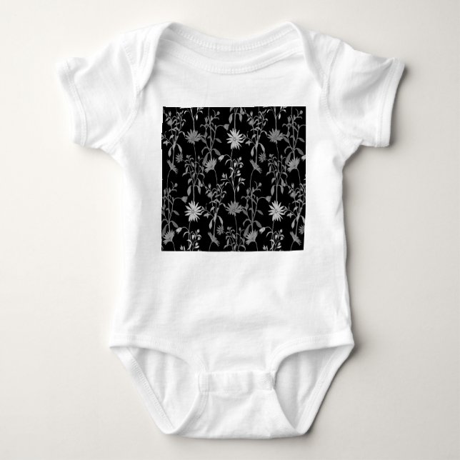 Floral vintage: seamless invitation background. baby bodysuit (Front)