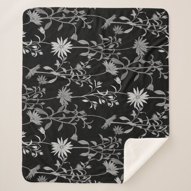 Floral vintage: seamless invitation background. sherpa blanket (Front)