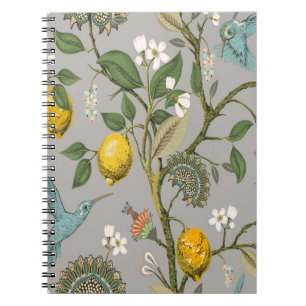 Floral Vintage seamless pattern. Botanical wallpap Notebook