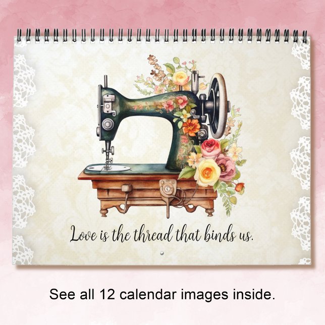 Floral Vintage Sewing Machine  Calendar (Creator Uploaded)