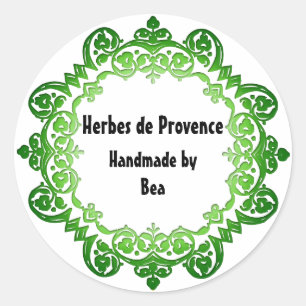 Floral Vintage Soap or Canning Labels Green