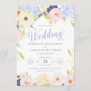 Floral Vintage Spring Wedding Invitation