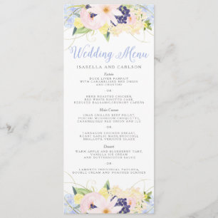 Floral Vintage Spring Wedding Menu Card