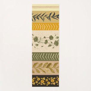 Floral Vintage Stripes Yoga Mat