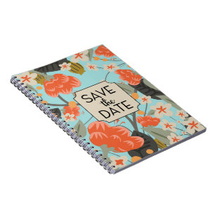 Floral vintage style travel journal. notebook