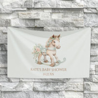 Floral Vintage Toy Rocking Horse Baby Shower