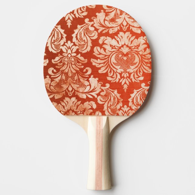 Floral vintage wallpaper background ping pong paddle (Front)