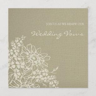 Floral Vintage Wedding Vow Renewal Invitation
