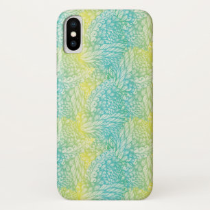 Floral Vintage Yellow And Blue Gradient iPhone X Case